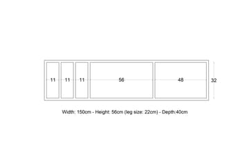 Midelt TV-bord 150 cm - Antracit/Natur - Møbler - TV borde & mediemøbler - TV-borde