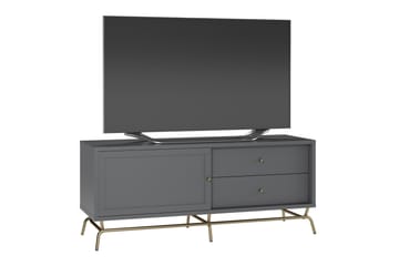 Mirela Fritstående Tv-bord 150 cm med Opbevaring i Malet Træ - Grå - Møbler - TV borde & mediemøbler - TV-borde