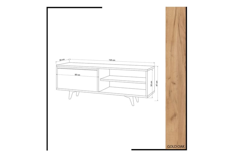 Mod Design Medieopbevaring 120 cm - Træ/hvid - Møbler - TV borde & mediemøbler - TV-borde