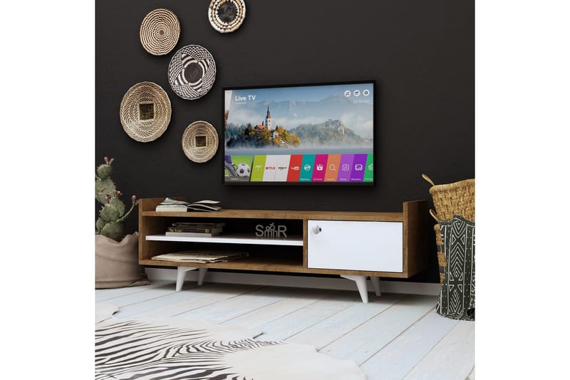 Mod Design TV-bænk 120 cm - Træ/hvid - TV-borde