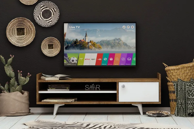 Mod Design TV-bænk 120 cm, Træ/hvid