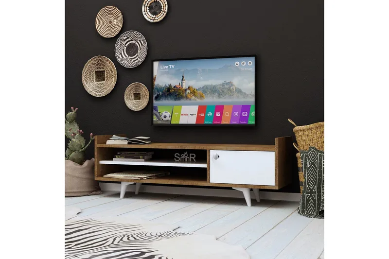 Mod Design TV-bænk 120 cm - Træ/hvid - Møbler - TV borde & mediemøbler - TV-borde