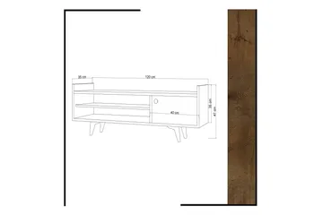 Mod Design TV-bænk 120 cm - Træ/hvid - Møbler - TV borde & mediemøbler - TV-borde
