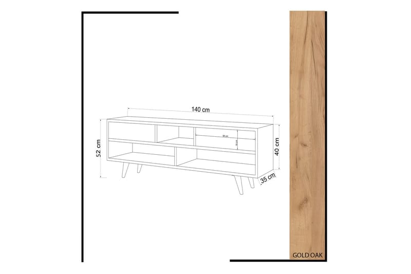 Mod Design TV-bænk 140 cm - Træ/hvid - Møbler - TV borde & mediemøbler - TV-borde