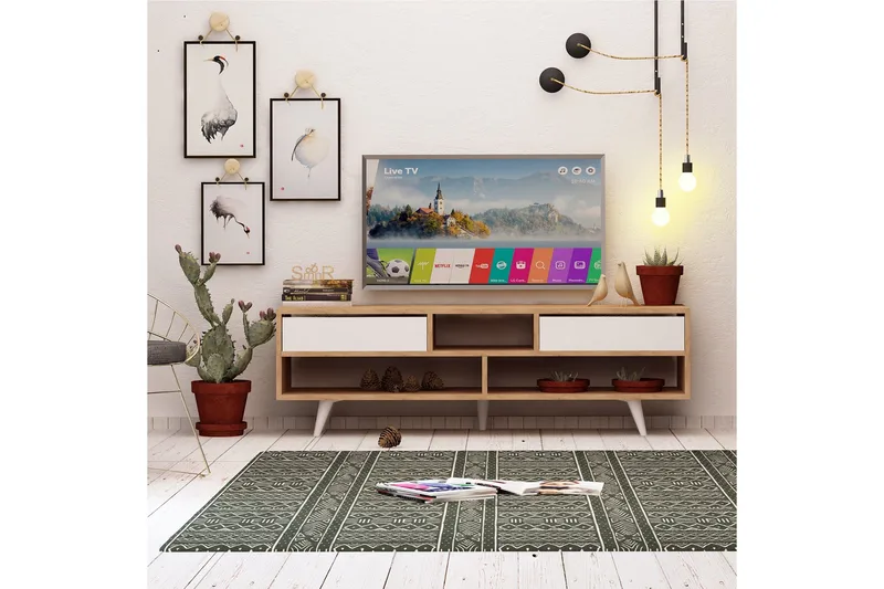 Mod Design TV-bænk 140 cm - Træ/hvid - Møbler - TV borde & mediemøbler - TV-borde