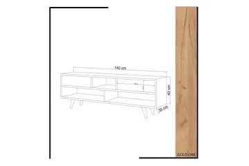 Mod Design TV-bænk 140 cm - Træ/hvid - Møbler - TV borde & mediemøbler - TV-borde