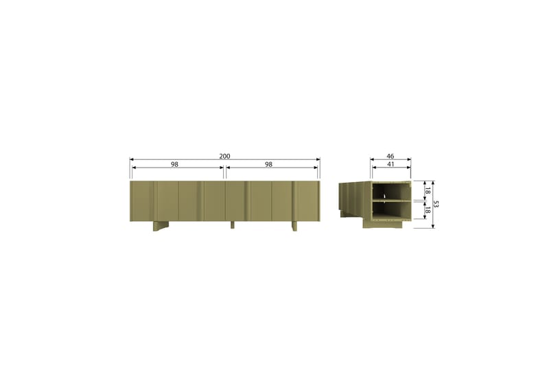 Morya TV-bord 46 cm - Grøn - Møbler - TV borde & mediemøbler - TV-borde