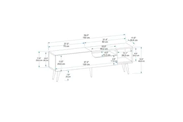Mul TV-Bord 150 cm - Brun/Antracit - Møbler - TV borde & mediemøbler - TV-borde