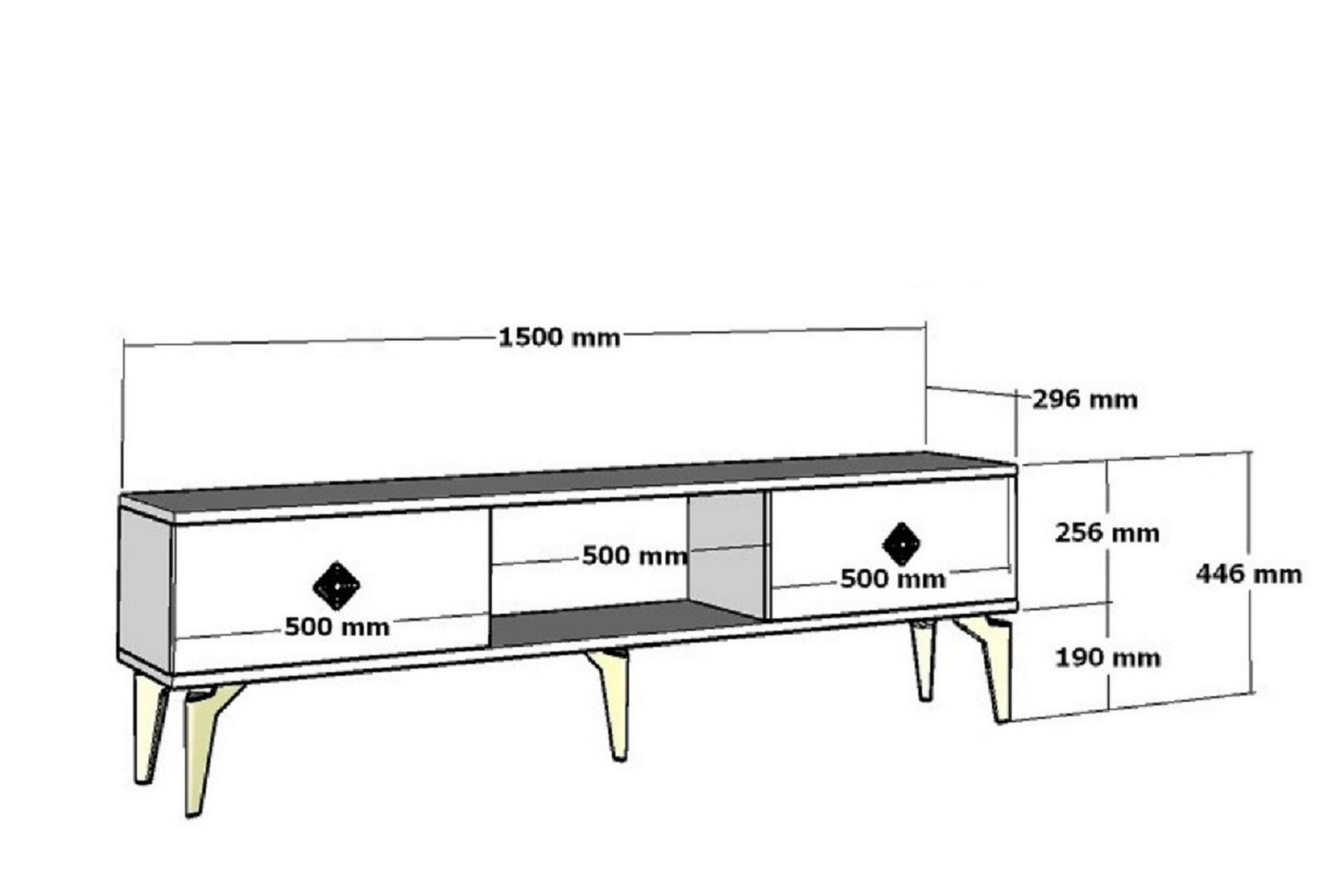 Munda TV-Bord 150 cm - Sølv - Møbler - TV borde & mediemøbler - TV-borde
