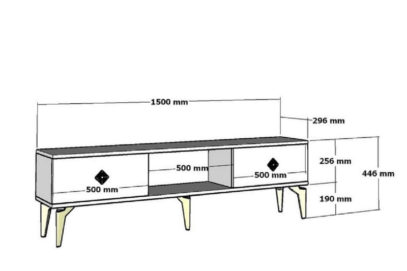 Munda TV-Bord 150 cm - Sølv - Møbler - TV borde & mediemøbler - TV-borde