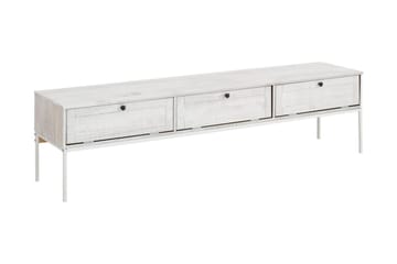 Munira Gulvstående Tv-bord 175 cm med Opbevaring i Fyr - Hvid - Møbler - TV borde & mediemøbler - TV-borde
