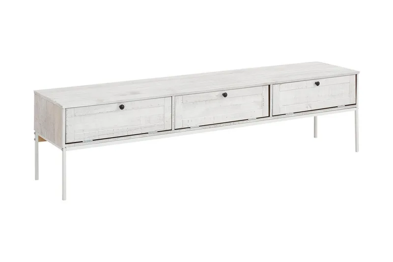 Munira Gulvstående Tv-bord 175 cm med Opbevaring i Fyr, Hvid
