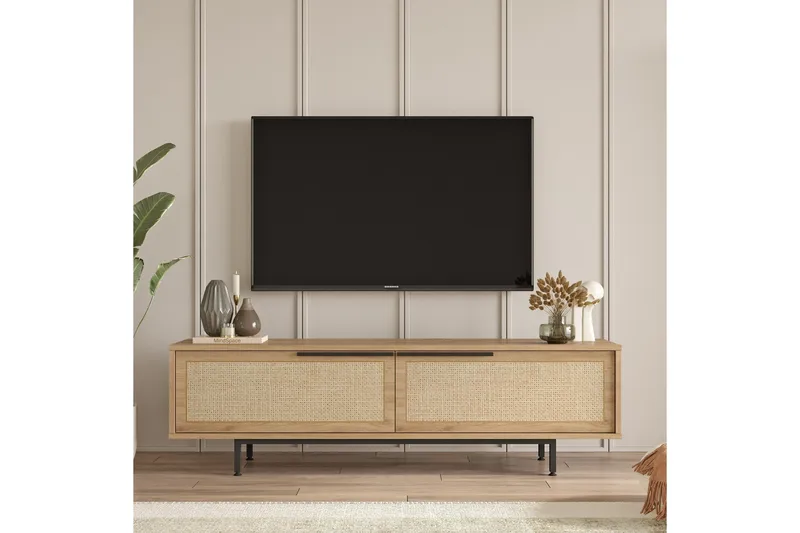 Munish TV-Bord 160 cm - Oak/Valnød finér - Møbler - TV borde & mediemøbler - TV-borde