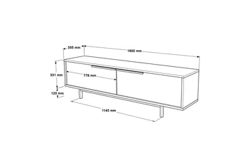 Munish TV-Bord 160 cm - Valnød finér - Møbler - TV borde & mediemøbler - TV-borde