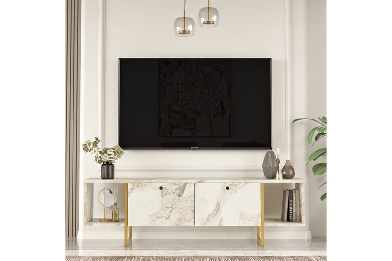 Mushir TV-Bord 160 cm - Hvid - Møbler - TV borde & mediemøbler - TV-borde