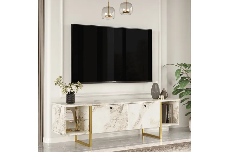 Mushir TV-Bord 160 cm - Hvid - Møbler - TV borde & mediemøbler - TV-borde