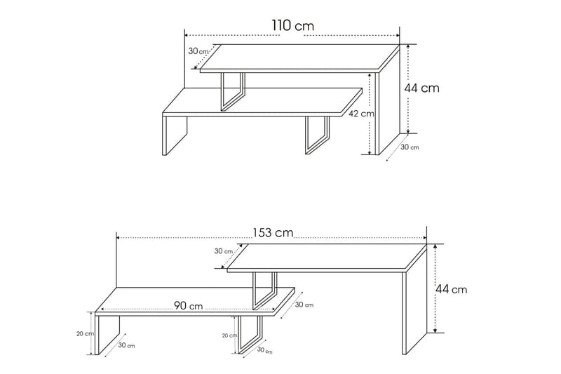 Myrvallen TV-Bord 120 cm - Sort/Brun - TV-borde