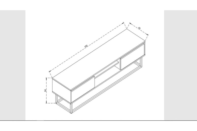 Myrvallen TV-Bord 180 cm - Sort/Brun - TV-borde