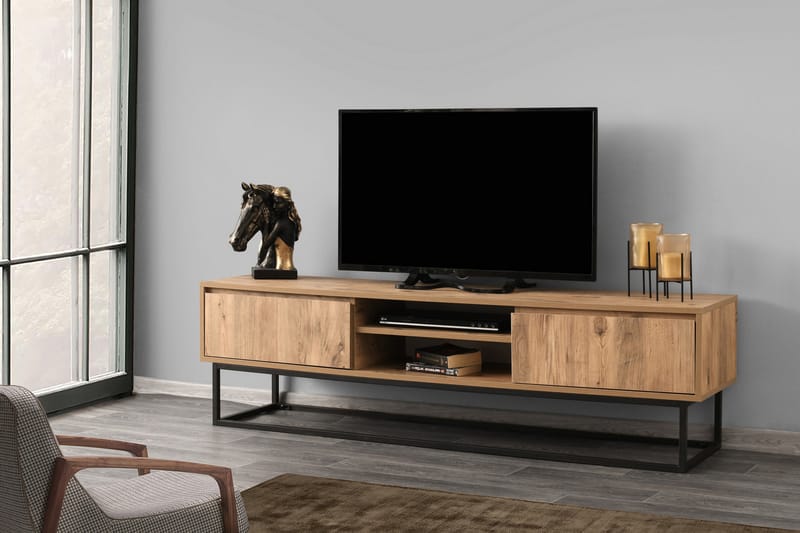 Myrvallen TV-Bord 180 cm - Sort/Brun - TV-borde