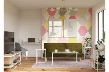 Nadzeya Fritstående Tv-bord 152,9 cm med Opbevaring i Træ med Metalramme - Beige - Møbler - TV borde & mediemøbler - TV-borde