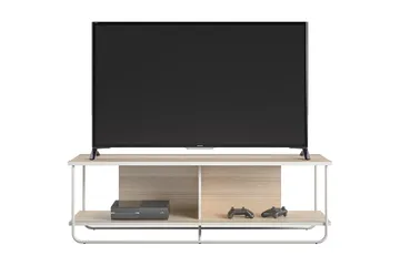 Nadzeya Fritstående Tv-bord 152,9 cm med Opbevaring i Træ med Metalramme - Beige - Møbler - TV borde & mediemøbler - TV-borde