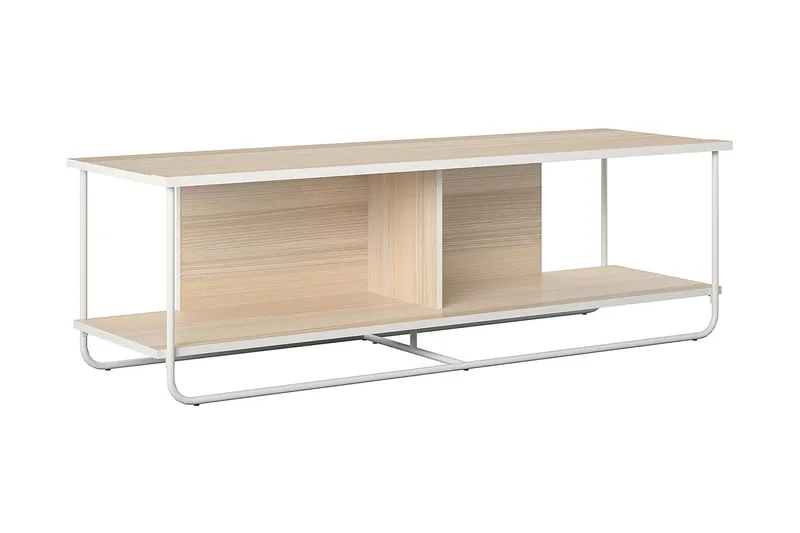 Nadzeya Fritstående Tv-bord 152,9 cm med Opbevaring i Træ med Metalramme, Beige