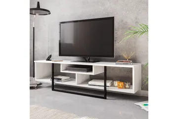 Naftali Fritstående TV-bord 149 cm med Opbevaring i Malet Træ - Hvid - Møbler - TV borde & mediemøbler - TV-borde