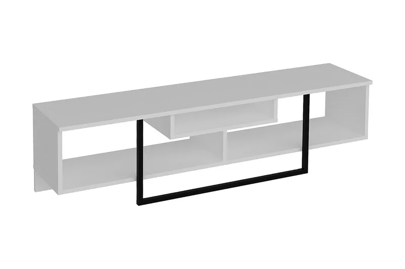 Naftali Fritstående TV-bord 149 cm med Opbevaring i Malet Træ, Hvid
