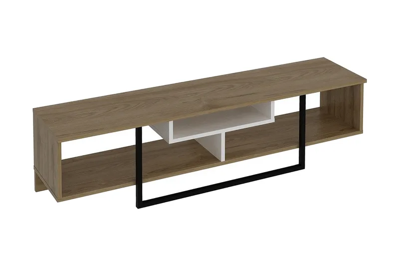 Naftali TV-Bord 149 cm, Hvid|Sort|Eg