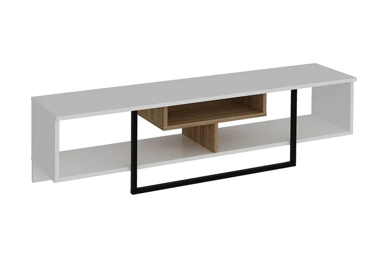 Naftali TV-Bord 149 cm, Hvid|Sort|Eg