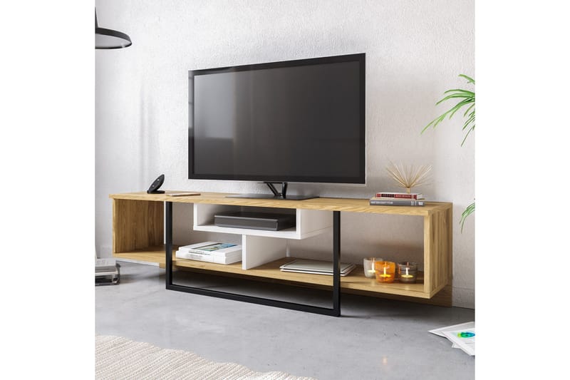 Naftali TV-Bord 149 cm - Hvid|Sort|Eg - Møbler - TV borde & mediemøbler - TV-borde
