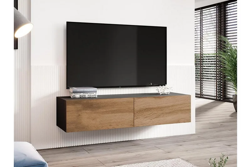 Narbonne Tv-skab 140 cm - Natur/Sort - Møbler - TV borde & mediemøbler - TV-borde