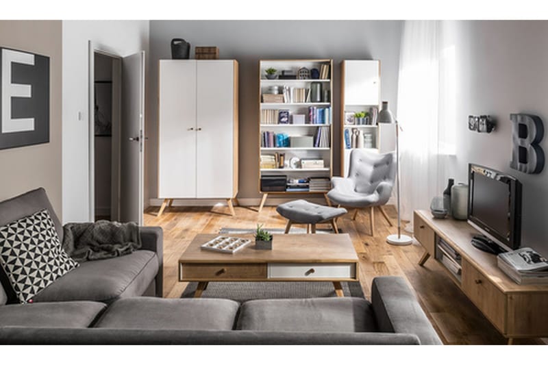 Nature TV-Bord 179,5 cm Hvid/Natur - VOX - Møbler - TV borde & mediemøbler - TV-borde