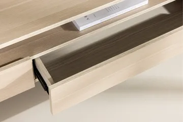 Navarra Gulvstående Tv-bord 180 cm med Opbevaring i Malet Træ - Beige - Møbler - TV borde & mediemøbler - TV-borde