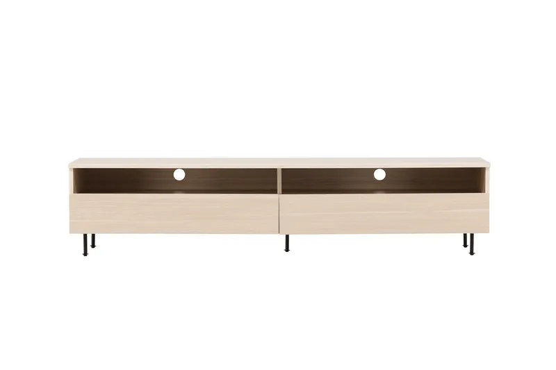 Navarra Gulvstående Tv-bord 180 cm med Opbevaring i Malet Træ, Beige
