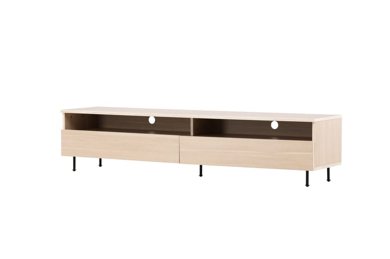 Navarra Gulvstående Tv-bord 180 cm med Opbevaring i Malet Træ - Beige - Møbler - TV borde & mediemøbler - TV-borde