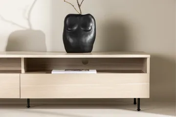 Navarra Gulvstående Tv-bord 180 cm med Opbevaring i Malet Træ - Beige - Møbler - TV borde & mediemøbler - TV-borde