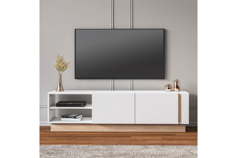 Nieus TV-bord 160 cm - Natur/Hvid - TV-borde