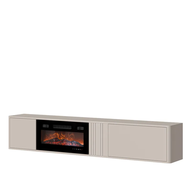tv-bord NO_BRAND TV-bord PHILIPPE 190 med pejs beige, undefined