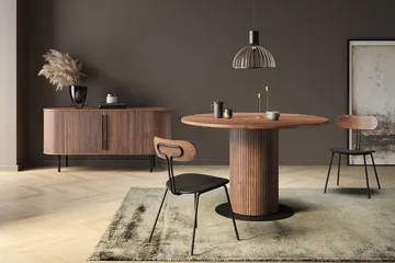 Noira Oval TV-bænk Valnød 150x45 cm Ribbet - Brun - Møbler - TV borde & mediemøbler - TV-borde
