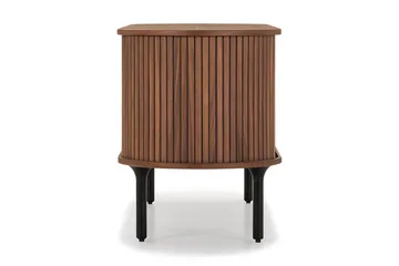 Noira Oval TV-bænk Valnød 150x45 cm Ribbet - Brun - Møbler - TV borde & mediemøbler - TV-borde