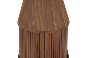 Noira Oval TV-bænk Valnød 150x45 cm Ribbet - Brun - Møbler - TV borde & mediemøbler - TV-borde