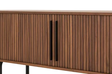 Noira Oval TV-bænk Valnød 150x45 cm Ribbet - Brun - Møbler - TV borde & mediemøbler - TV-borde