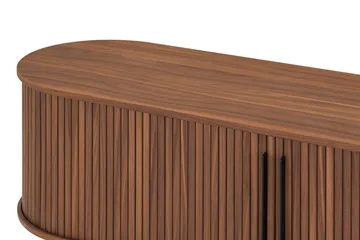 Noira Oval TV-bænk Valnød 150x45 cm Ribbet - Brun - Møbler - TV borde & mediemøbler - TV-borde
