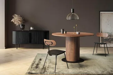Noira Oval TV-bænk Valnød 150x45 cm Ribbet - Brun - Møbler - TV borde & mediemøbler - TV-borde