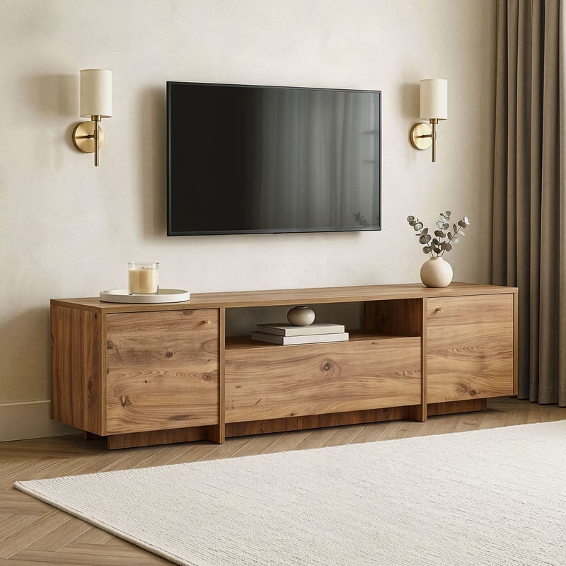 TV-bord Nordure Alvar (180 x 46 x 35 cm) Atlantic Pine - Atlantic Pine - Møbler - TV borde & mediemøbler - TV-borde