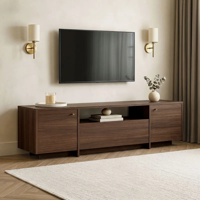 TV-bord Nordure Alvar (180 x 46 x 35 cm) Valnød - Valnød - Møbler - TV borde & mediemøbler - TV-borde