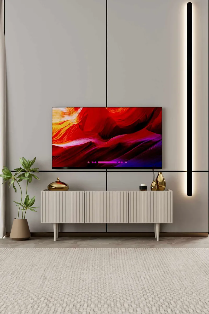 TV-bord Nordure Capella (120 x 50 x 29 cm) Sandsten - Sandsten - Møbler - TV borde & mediemøbler - TV-borde