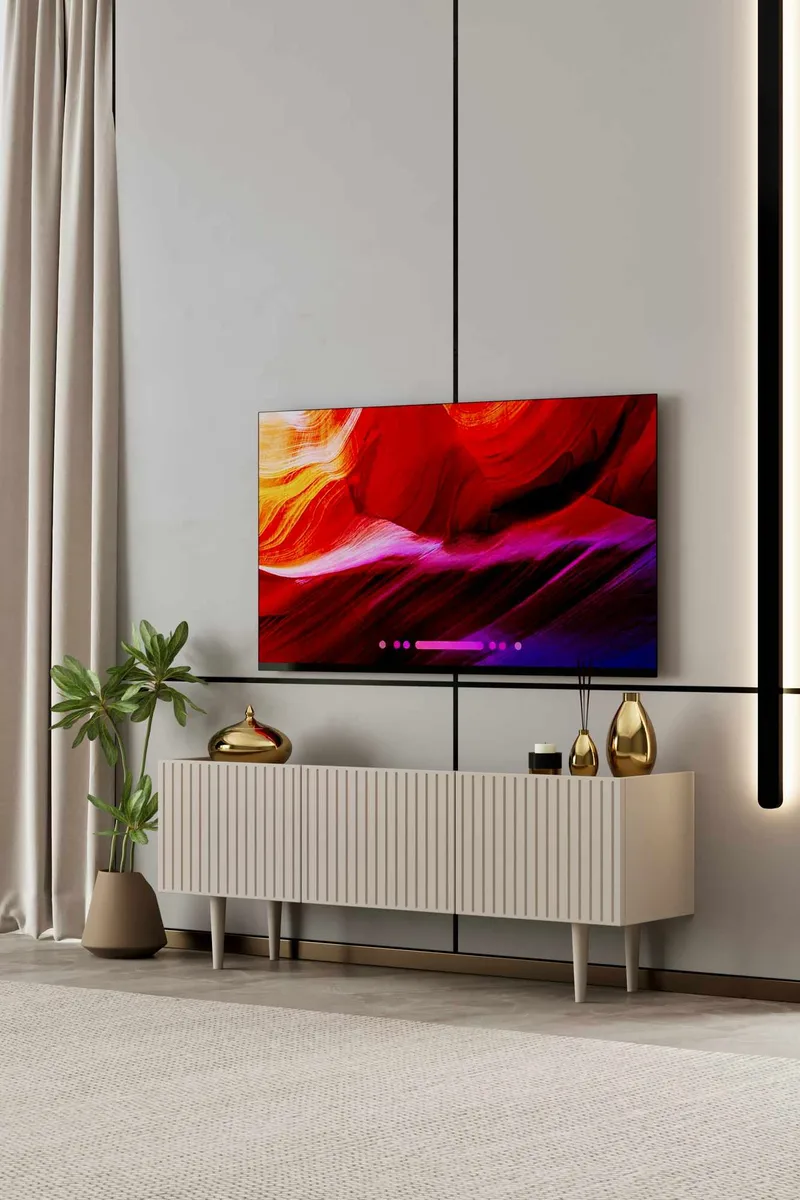 TV-bord Nordure Capella (120 x 50 x 29 cm) Sandsten - Sandsten - Møbler - TV borde & mediemøbler - TV-borde