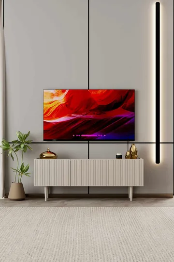 TV-bord Nordure Capella (140 x 50 x 29 cm) Sandsten - Sandsten - Møbler - TV borde & mediemøbler - TV-borde
